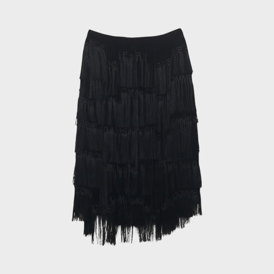 Comme des Garcons Silk Mix Velvet Fringe Skirt