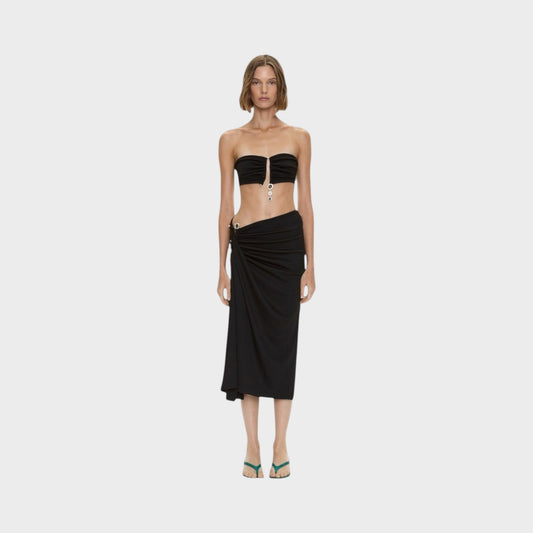 Christopher Esber Ribbed Crystal Clasp Skirt