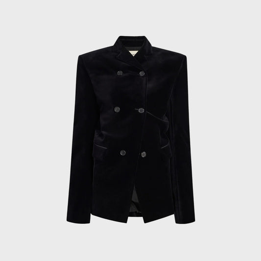 Khaite Rolo Velvet Double Breasted Jacket