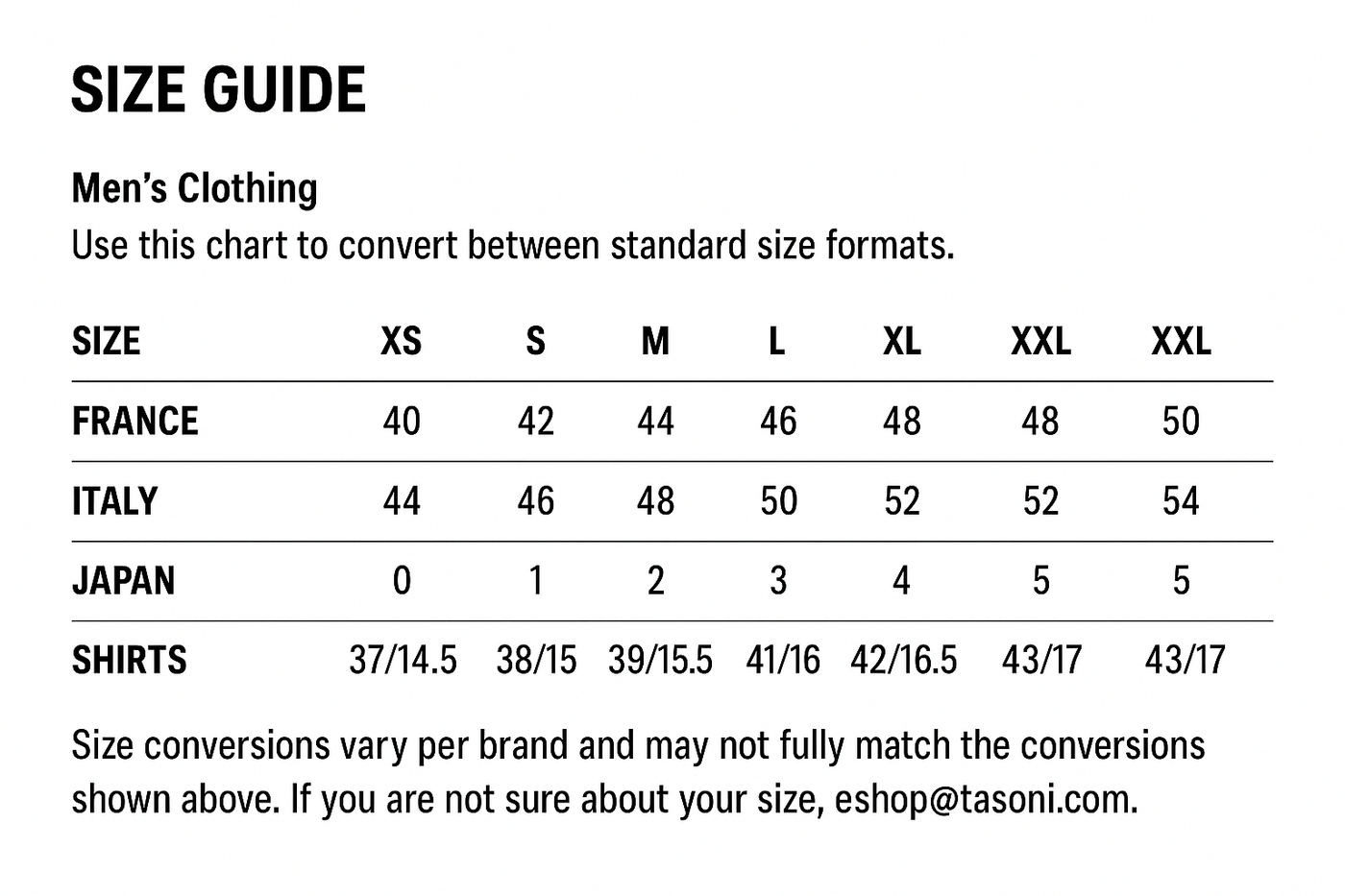 SIZE GUIDE