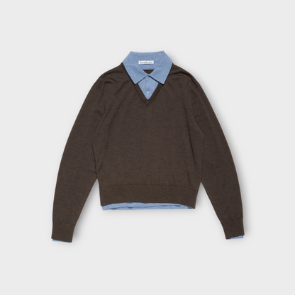 Acne Studios Wool V-Neck Layered Knitwear