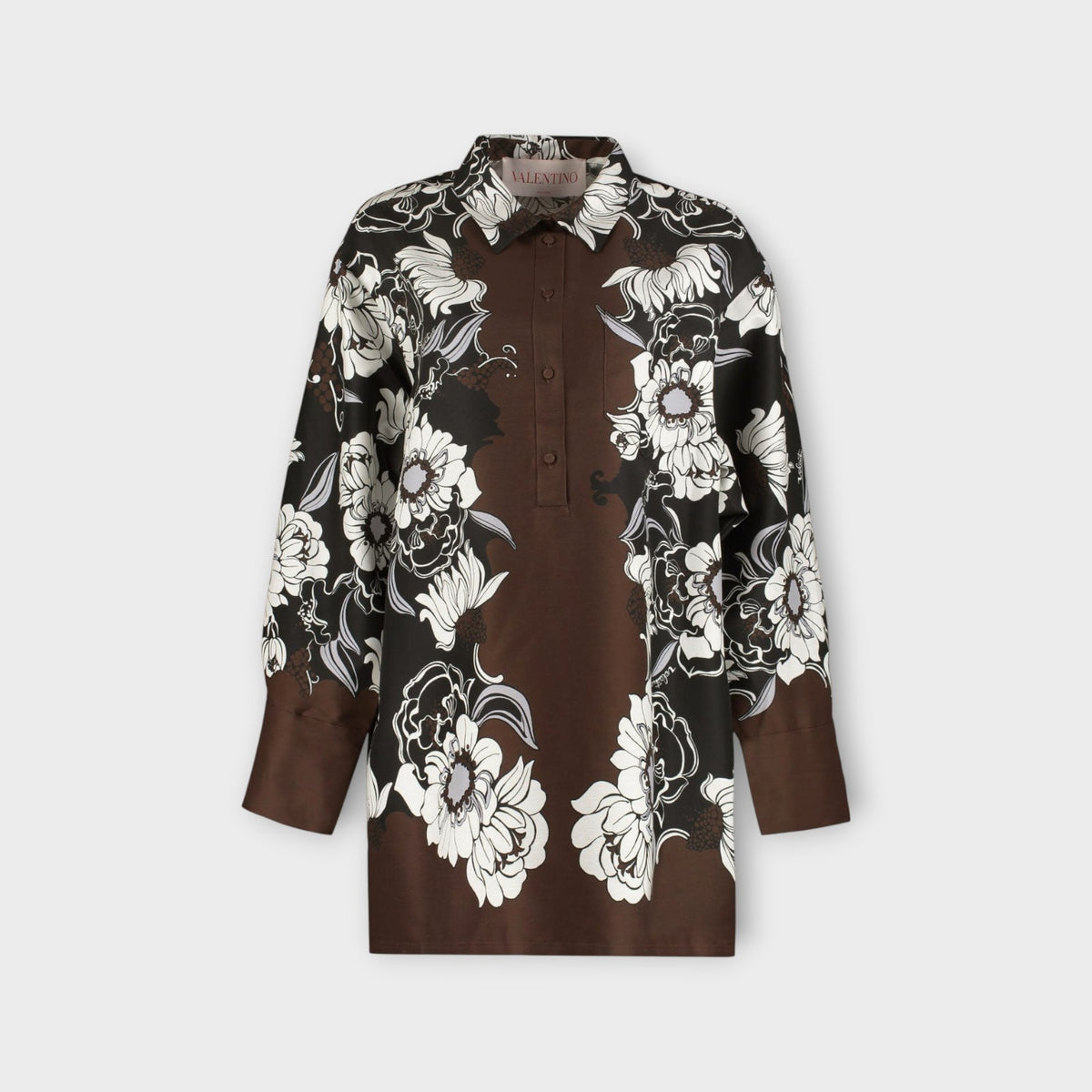 Valentino Cotton & Silk Mini Shirt Dress