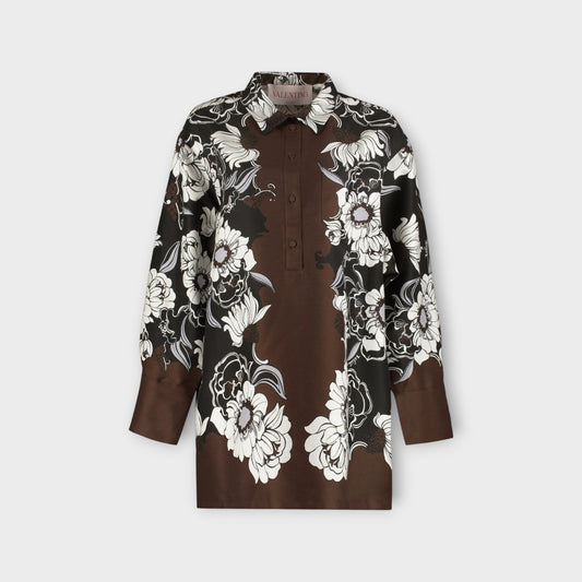 Valentino Cotton & Silk Mini Shirt Dress