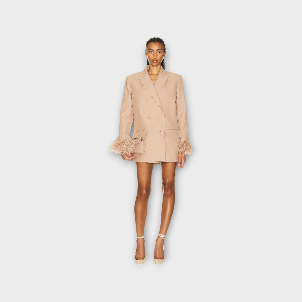 Valentino Double Breasted Feather Blazer