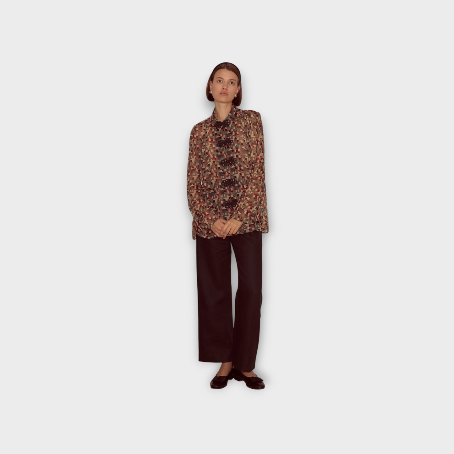 Bode Quadrille Silk Blouse