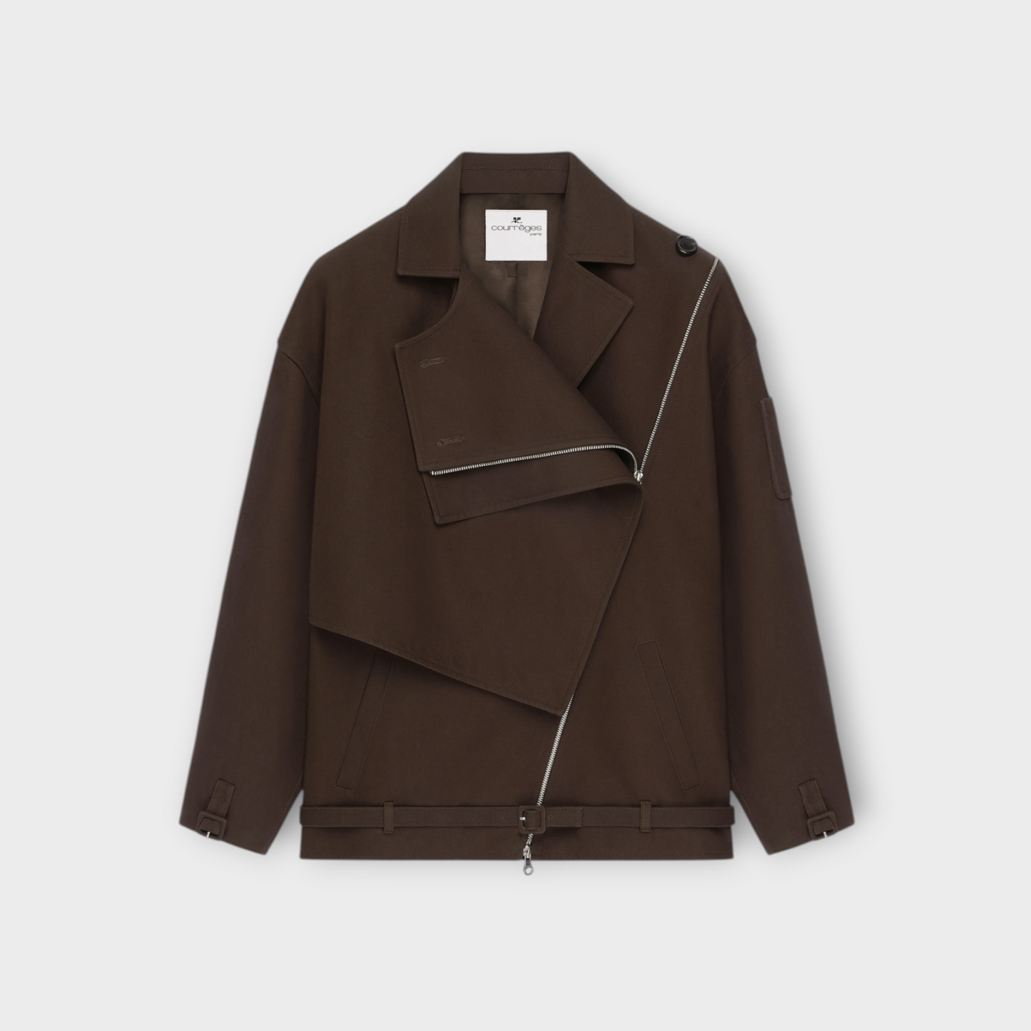 Courrèges Cotton Oblique Short Trench Jacket