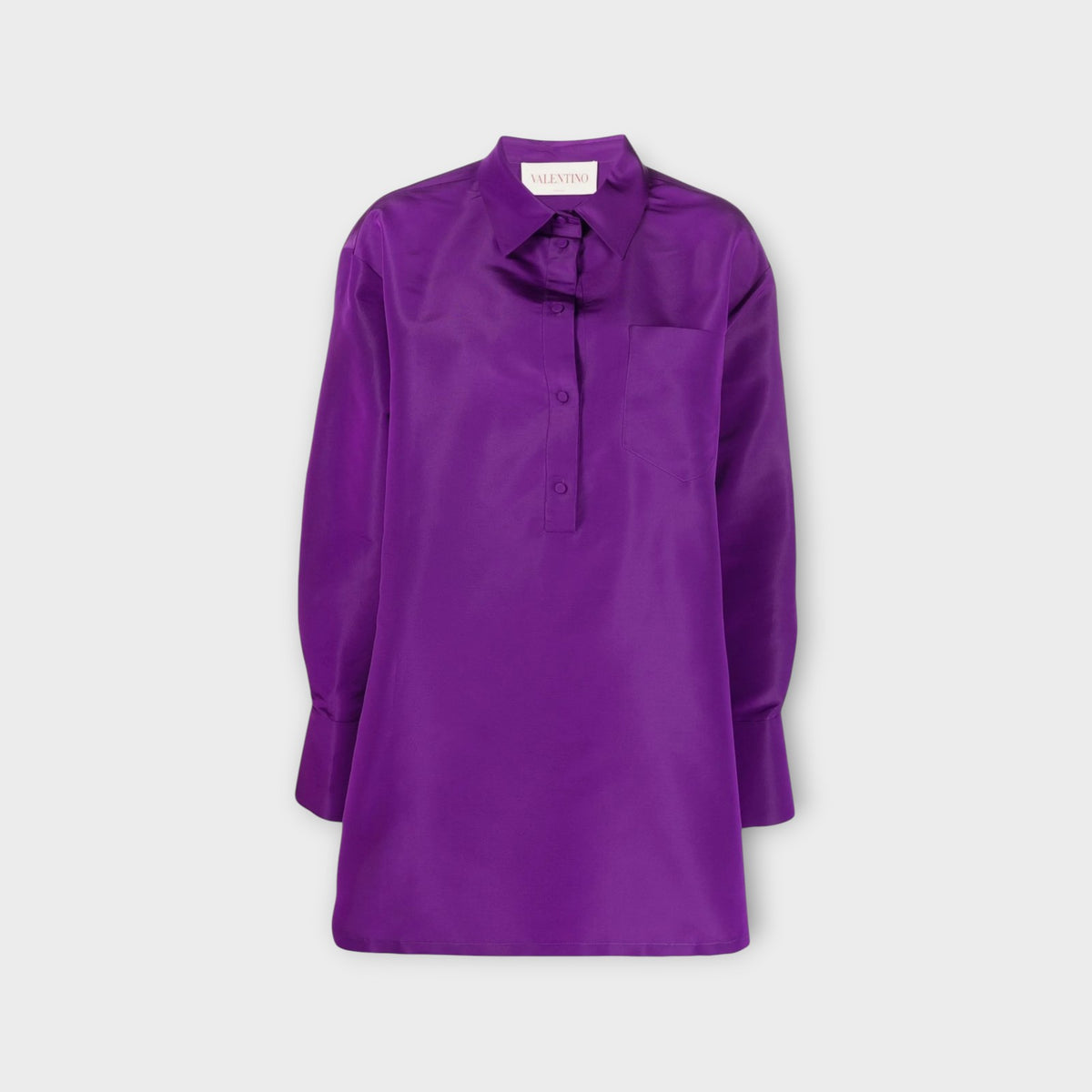 Valentino Silk Faille Mini Shirt Dress