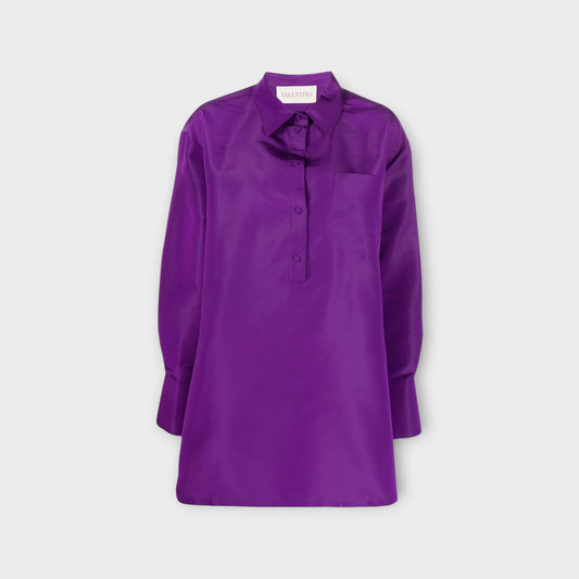 Valentino Silk Faille Mini Shirt Dress