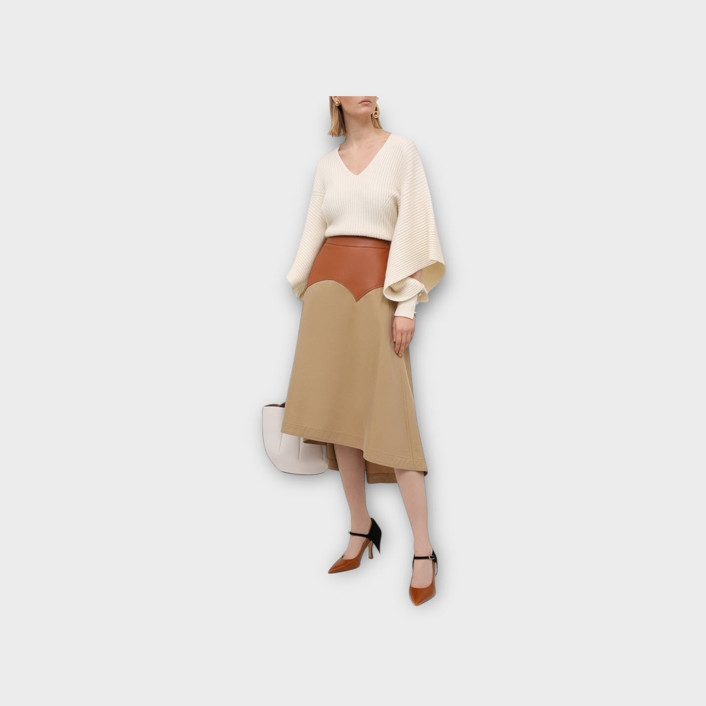 Loewe Asymmetric Midi Leather Skirt