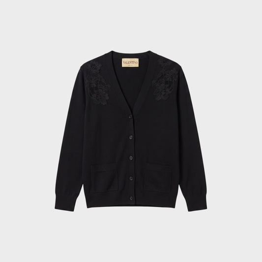 Valentino Wool Embroidery Cardigan