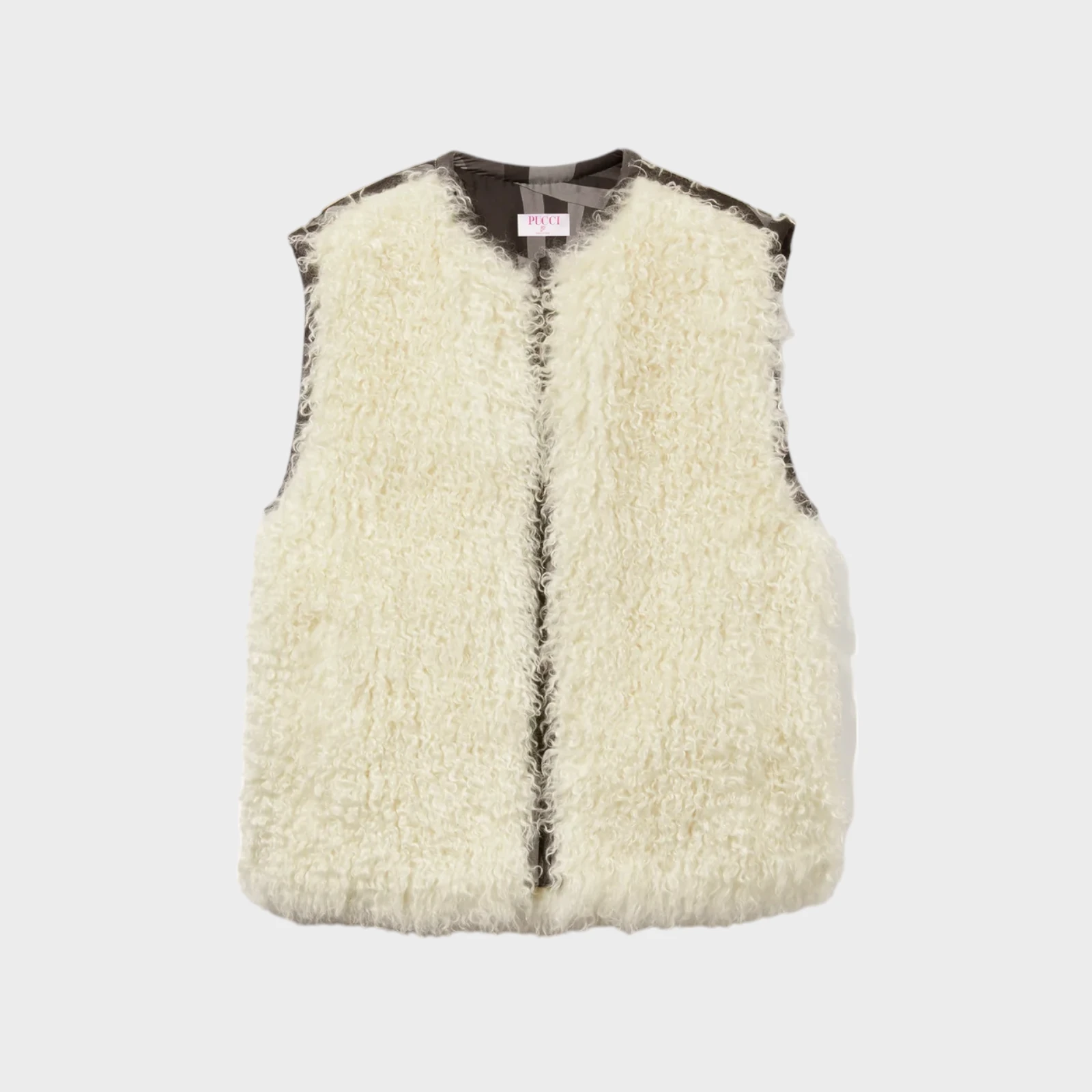 Emilio Pucci Faux Fur Crew Gilet