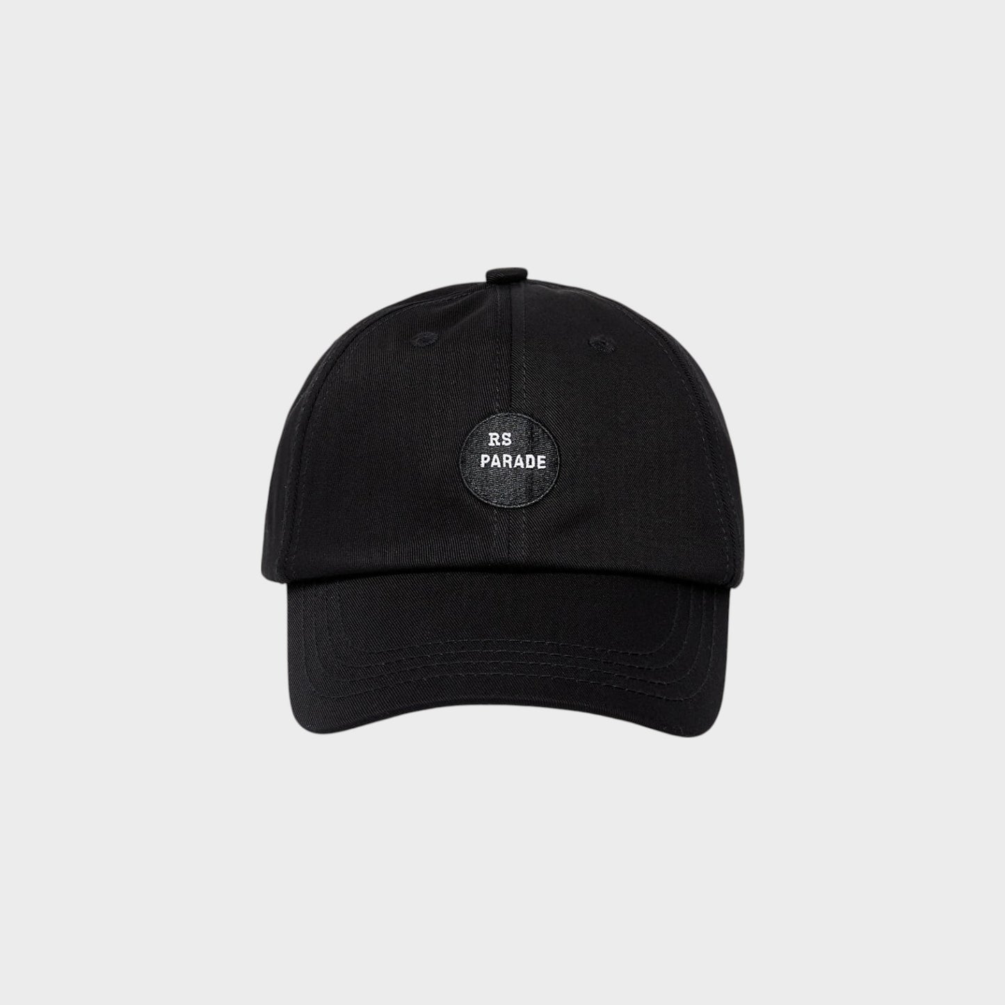 Raf Simons Hat, Black, Cotton Basic Baseball Cap w/ "RS Parade" Patch