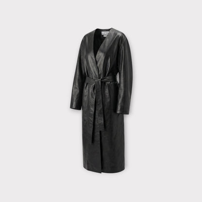 Loewe Leather Belted Coat