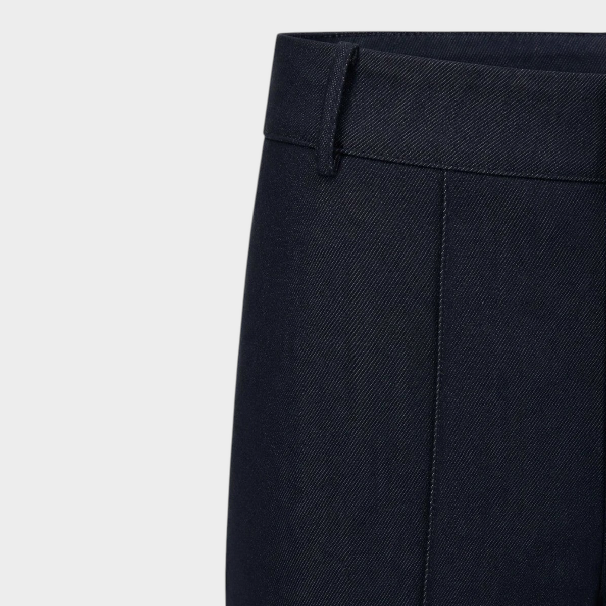 Tasoni Destree Yoshitomo wide leg denim pants in dark blue with a structured waistband and belt loops