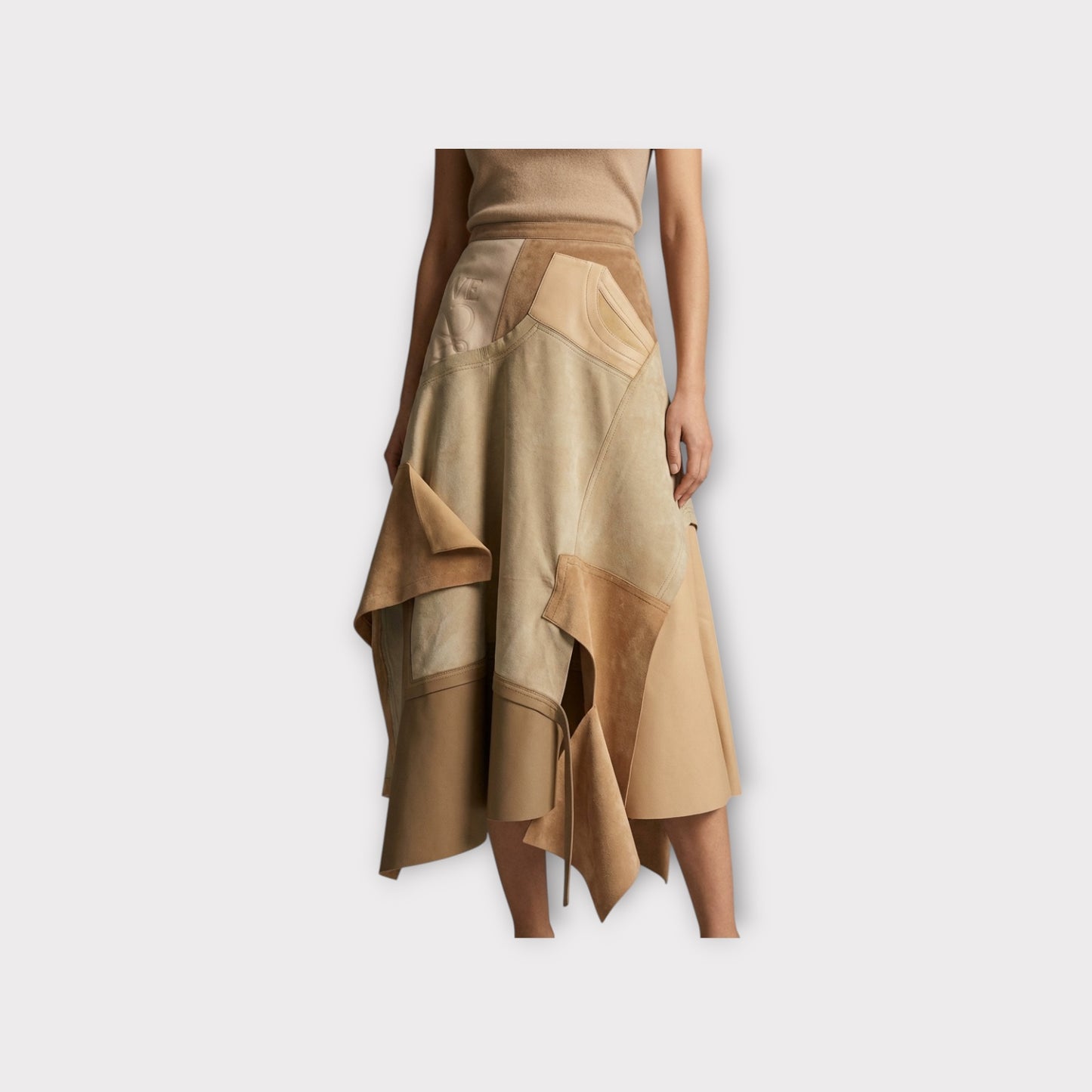 Loewe Patchwork Suede Skirt