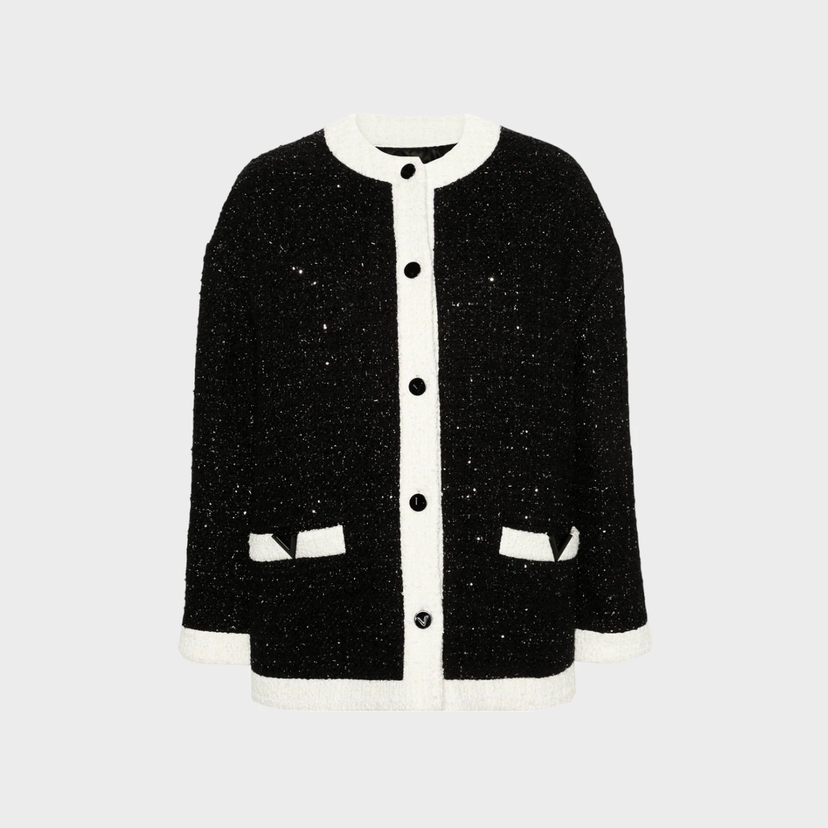 Valentino Sequinned Caban Lurex Cardigan