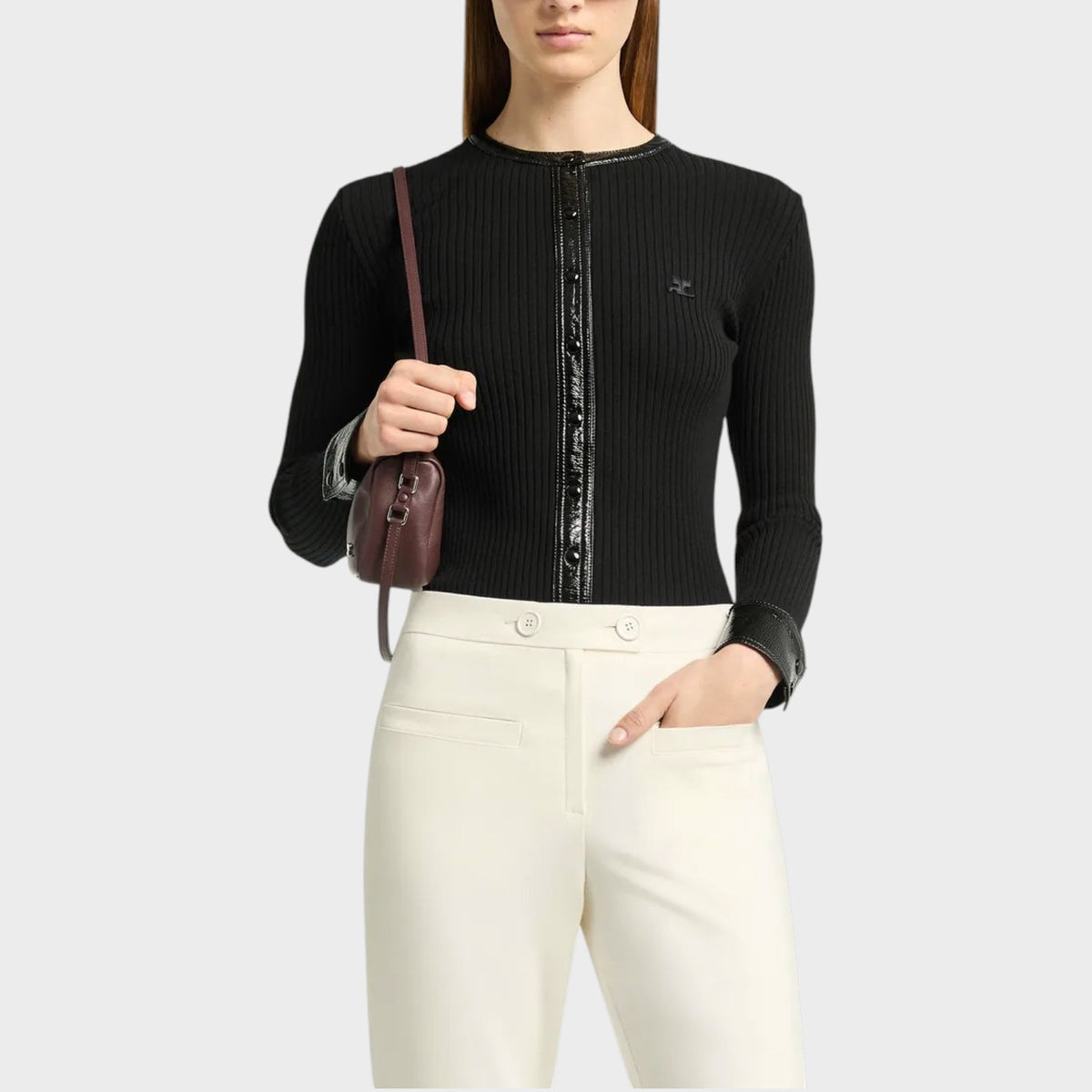 Courrèges Vinyl Rib Cardigan