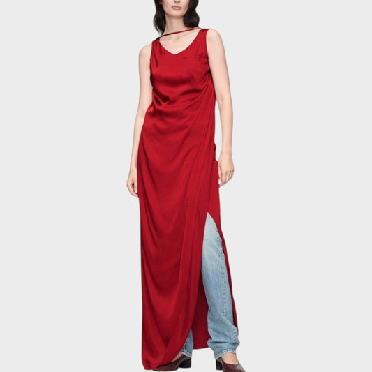 Maison Margiela Satin Draped Maxi Dress