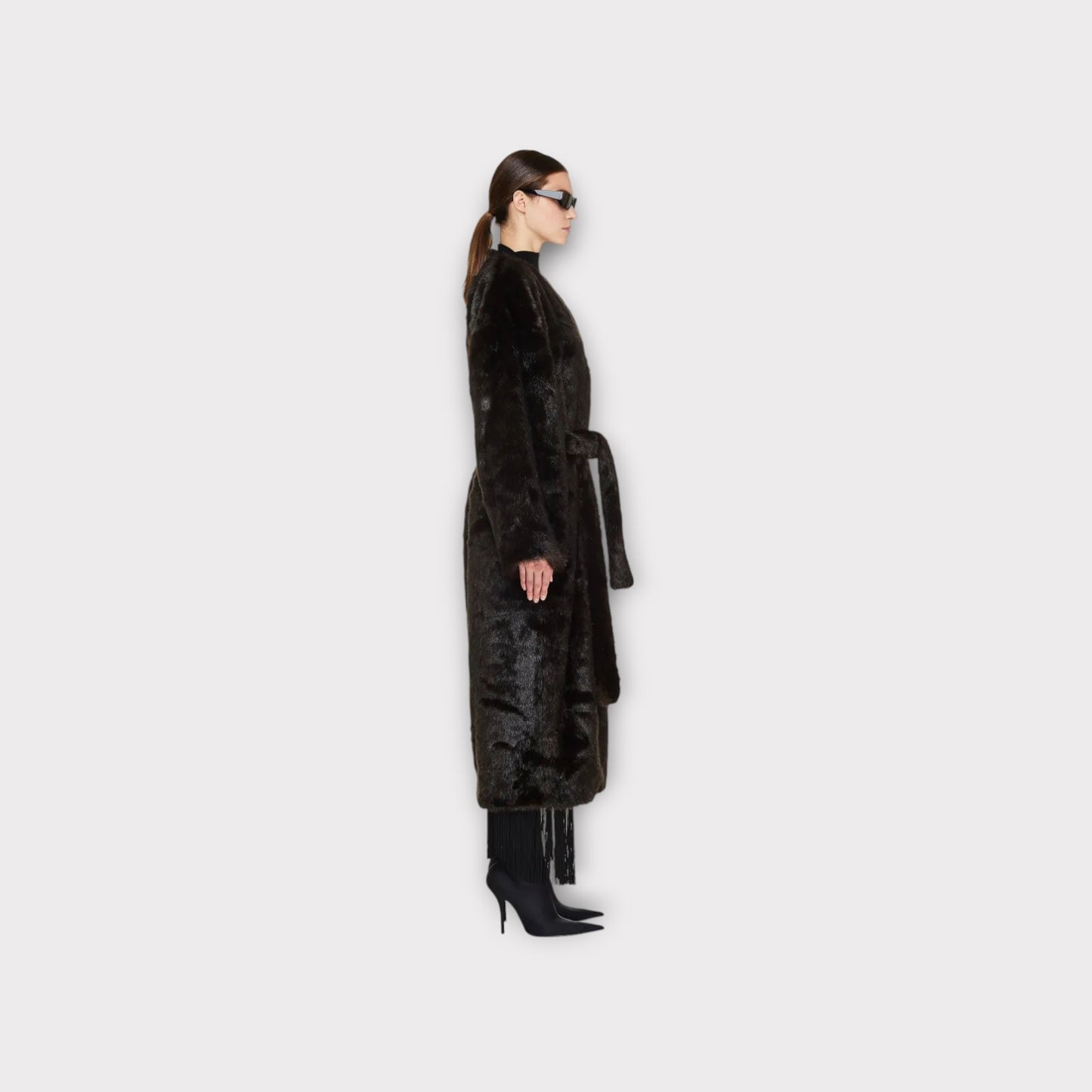 Balenciaga Fur Wrapped Long Coat