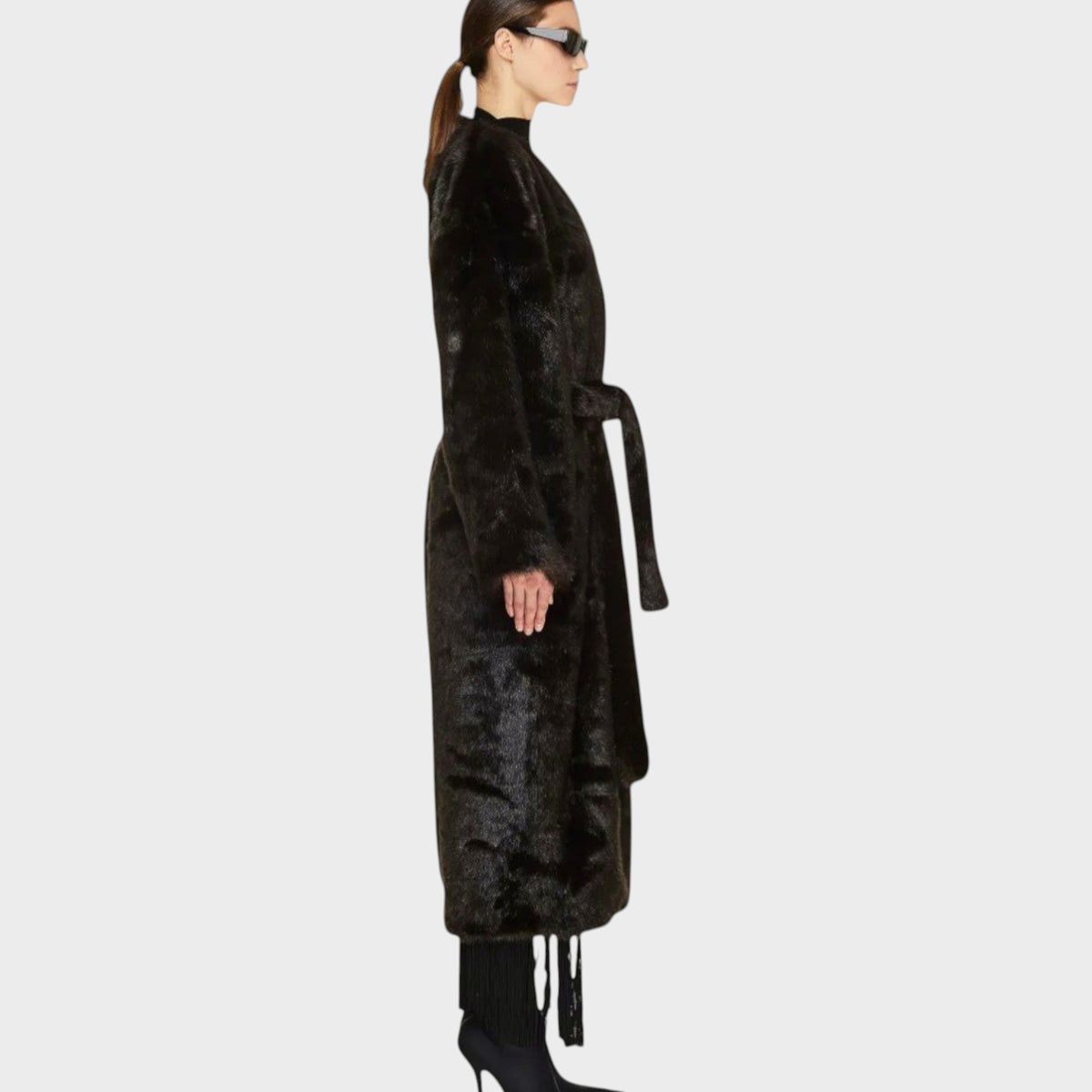 Balenciaga Fur Wrapped Long Coat
