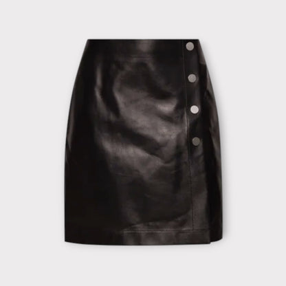 Bottega Veneta Lamb Leather Semiplonge Skirt