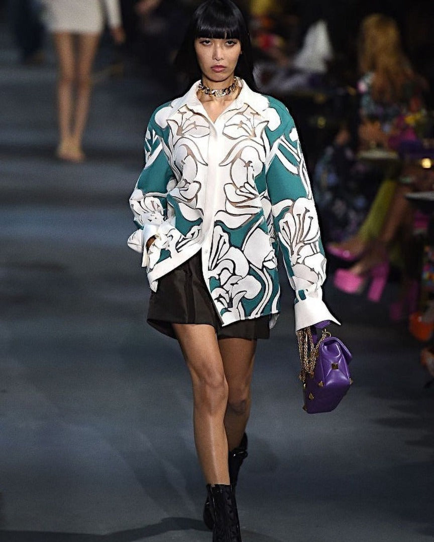Valentino Wool & Silk Tulle Illusion Shirt