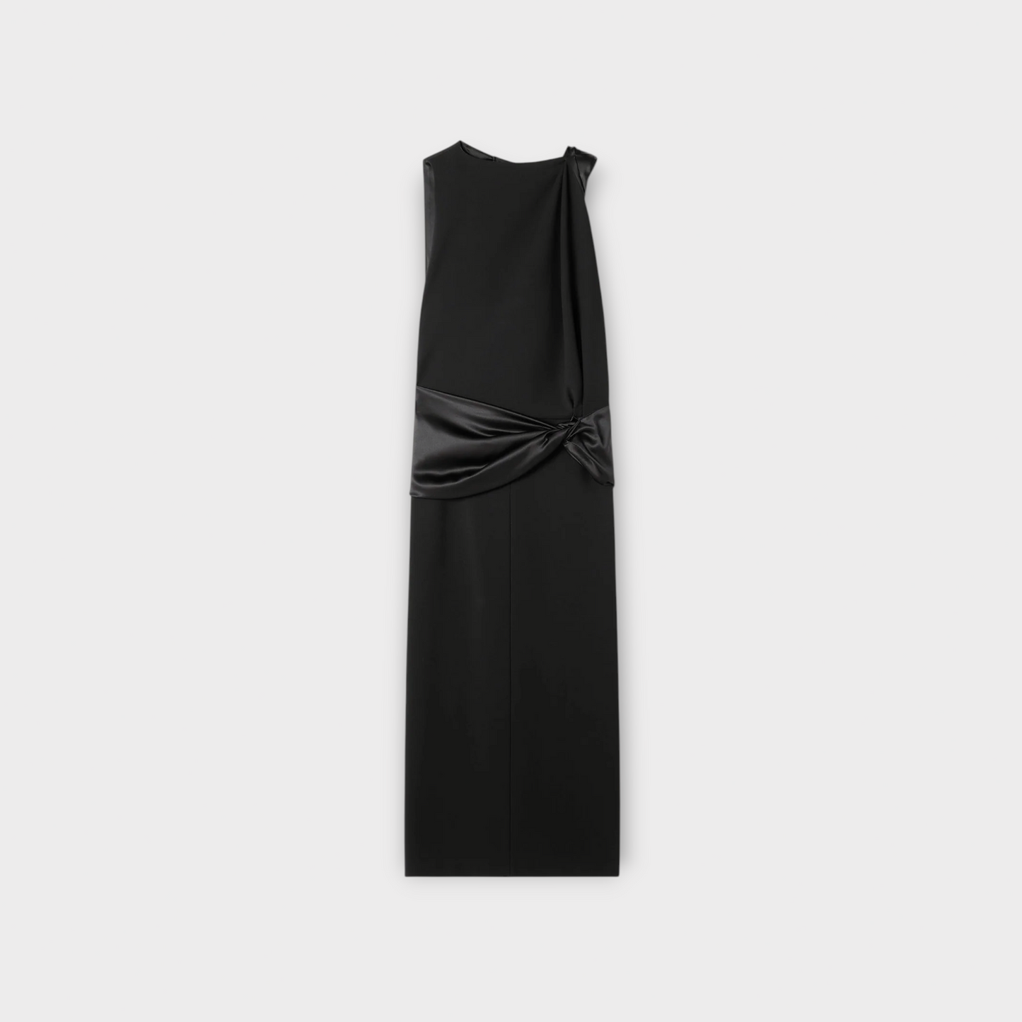 Lanvin Satin Belted Draped Dress