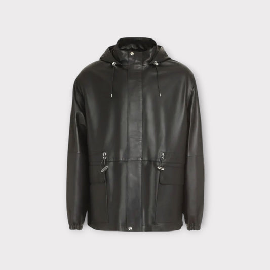 Loewe Lamb Leather Hooded Jacket