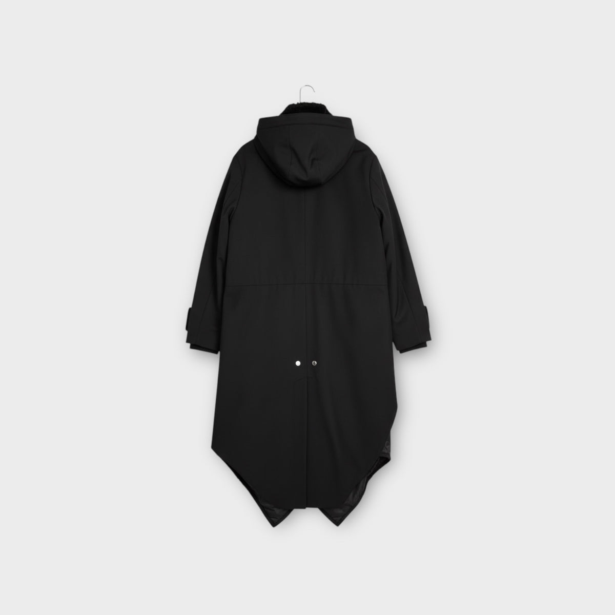 Undercover Coat, Black, Wool Hooded Coat w/ Detachable Lining