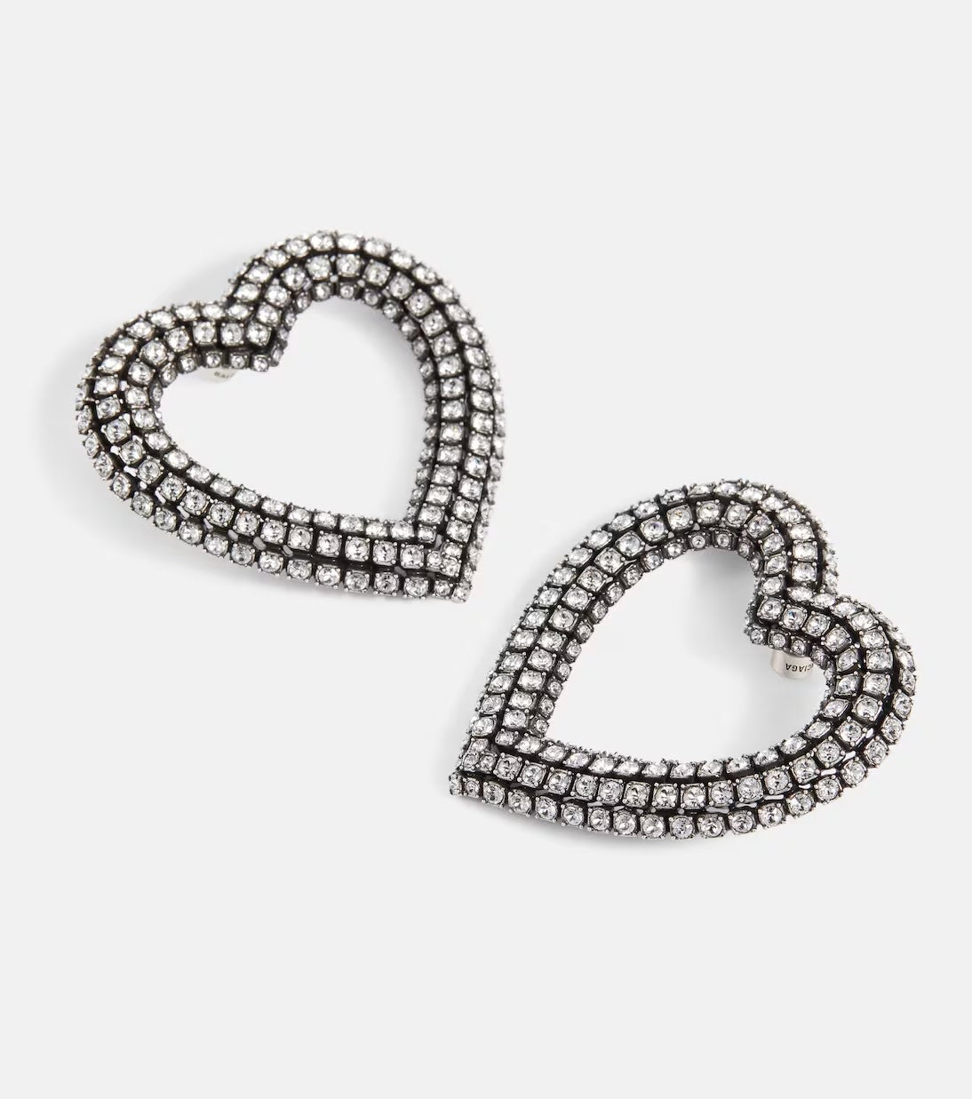 Balenciaga Heart Earp Strass Earring