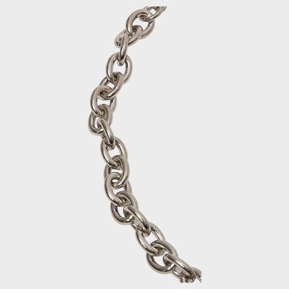 Tasoni Marie Adam-Leenaerdt silver-tone brass chunky chain necklace with a silver pendant.
