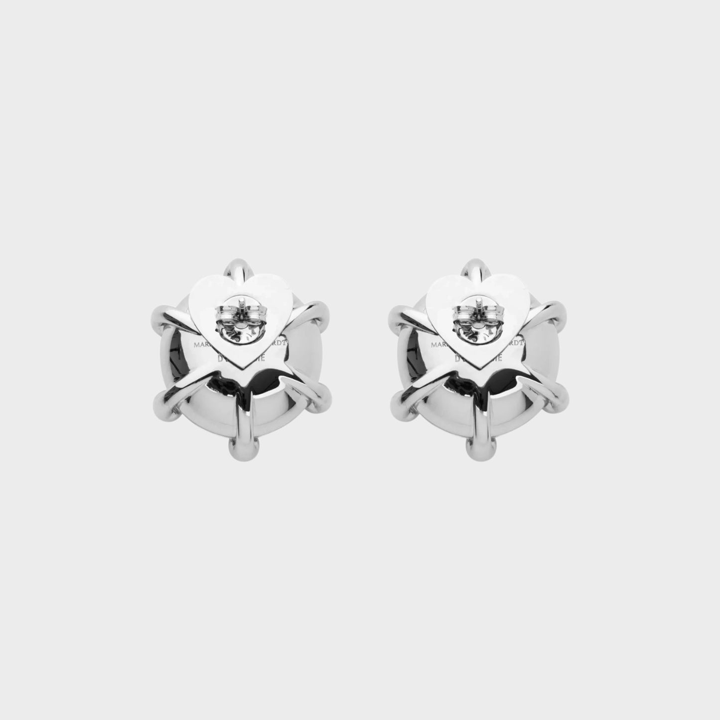 Tasoni Marie Adam-Leenaerdt silver brass stud earrings with crystal accents