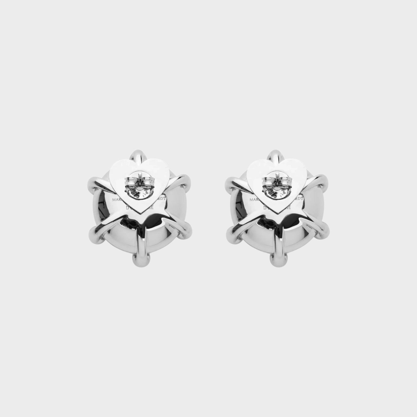 Tasoni Marie Adam-Leenaerdt silver brass stud earrings with crystal accents