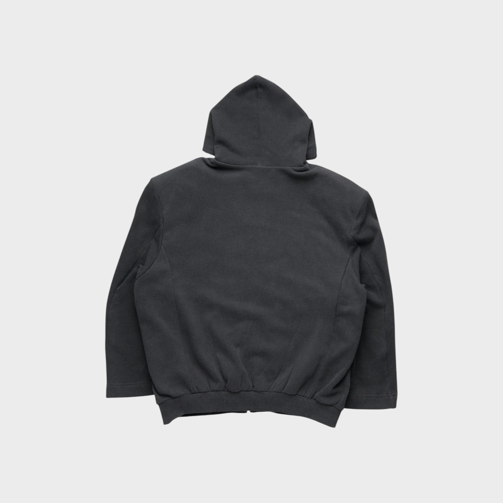 Tasoni grey jersey molleton hoodie jacket with a relaxed fit and elasticated hem.