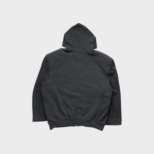 Tasoni grey jersey molleton hoodie jacket with a relaxed fit and elasticated hem.