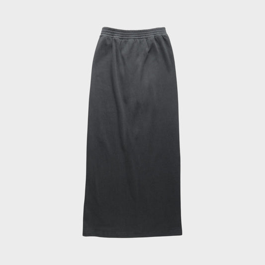 Tasoni Marie Adam-Leenaerdt dark grey jersey tracksuit skirt pants with elastic waistband.