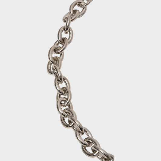 Tasoni Marie Adam-Leenaerdt chunky silver-tone brass chain necklace with a pink pendant