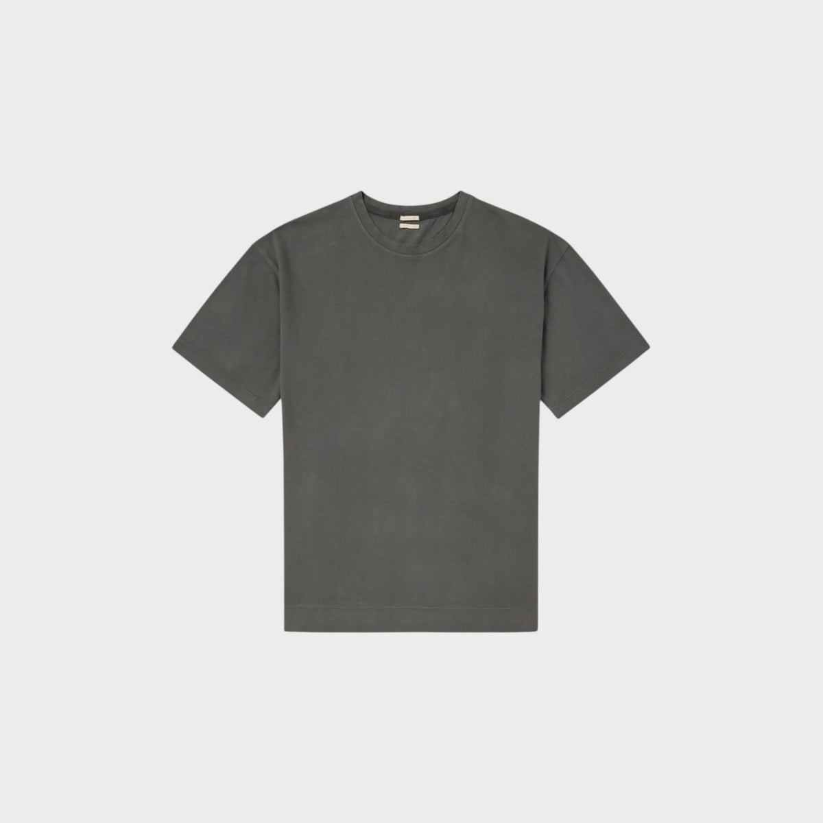 Massimo Alba Nevis cotton T-shirt in charcoal grey from Tasoni, featuring a crew neck and short sleeves.