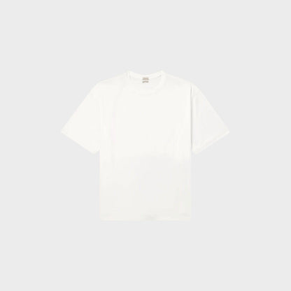 Massimo Alba Nevis white cotton T-shirt from Tasoni, featuring a classic crew neck and short sleeves.
