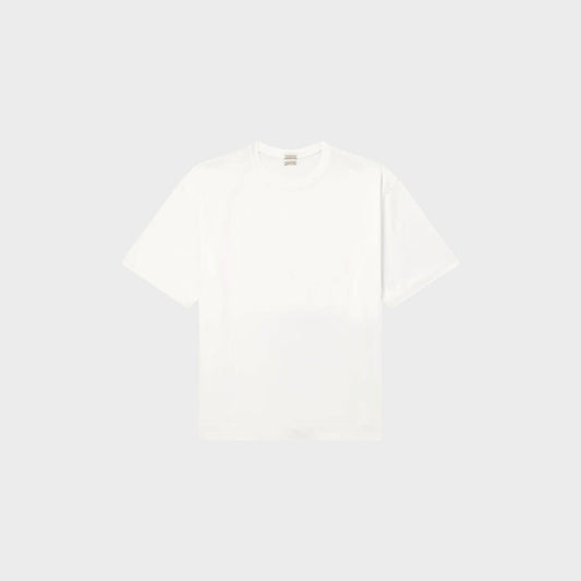 Massimo Alba Nevis white cotton T-shirt from Tasoni, featuring a classic crew neck and short sleeves.
