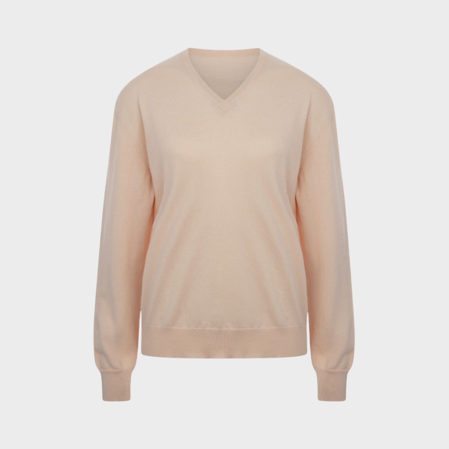 Tasoni pink V-neck knitwear sweater with a subtle glitter thread detail.