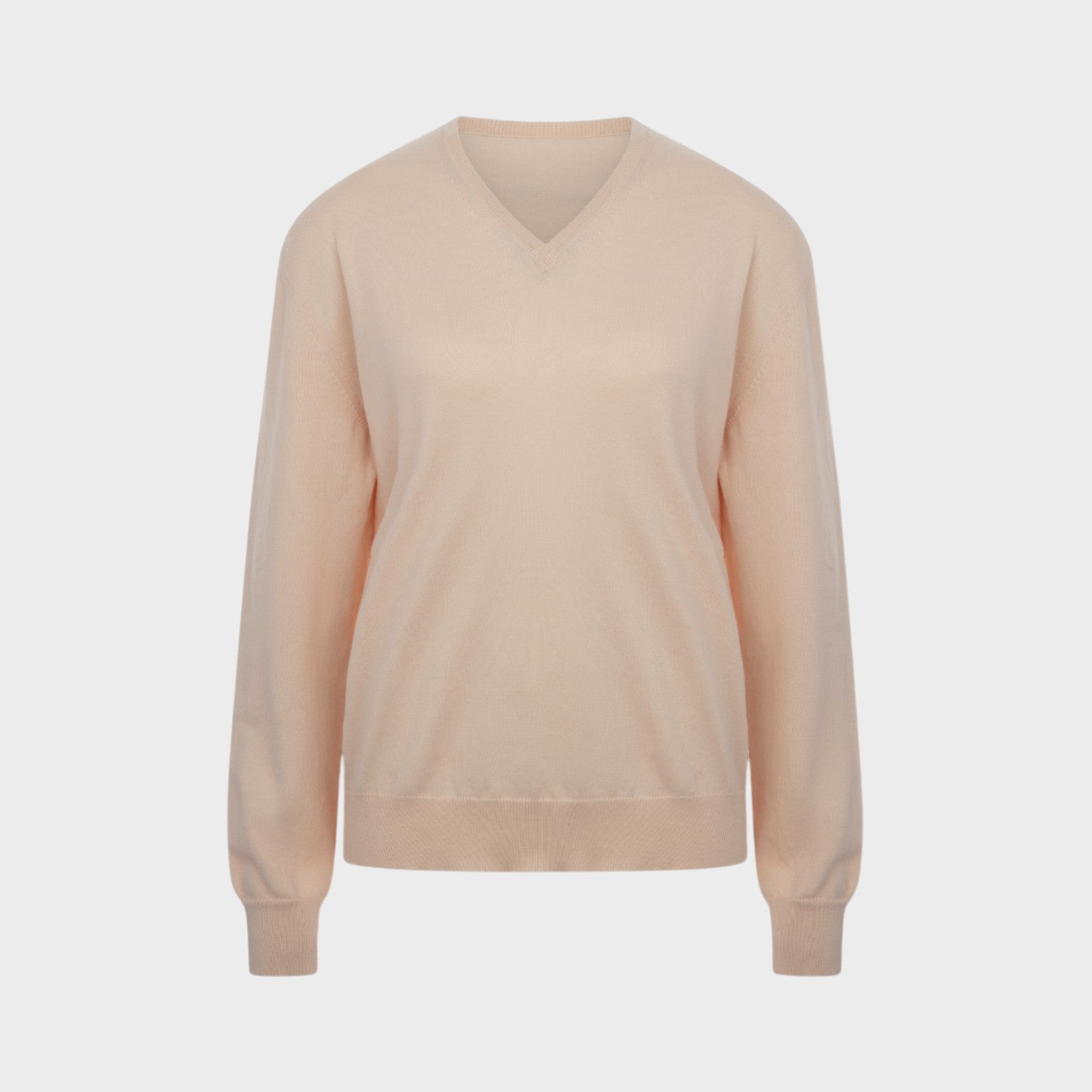 Tasoni pink V-neck knitwear sweater with a subtle glitter thread detail.