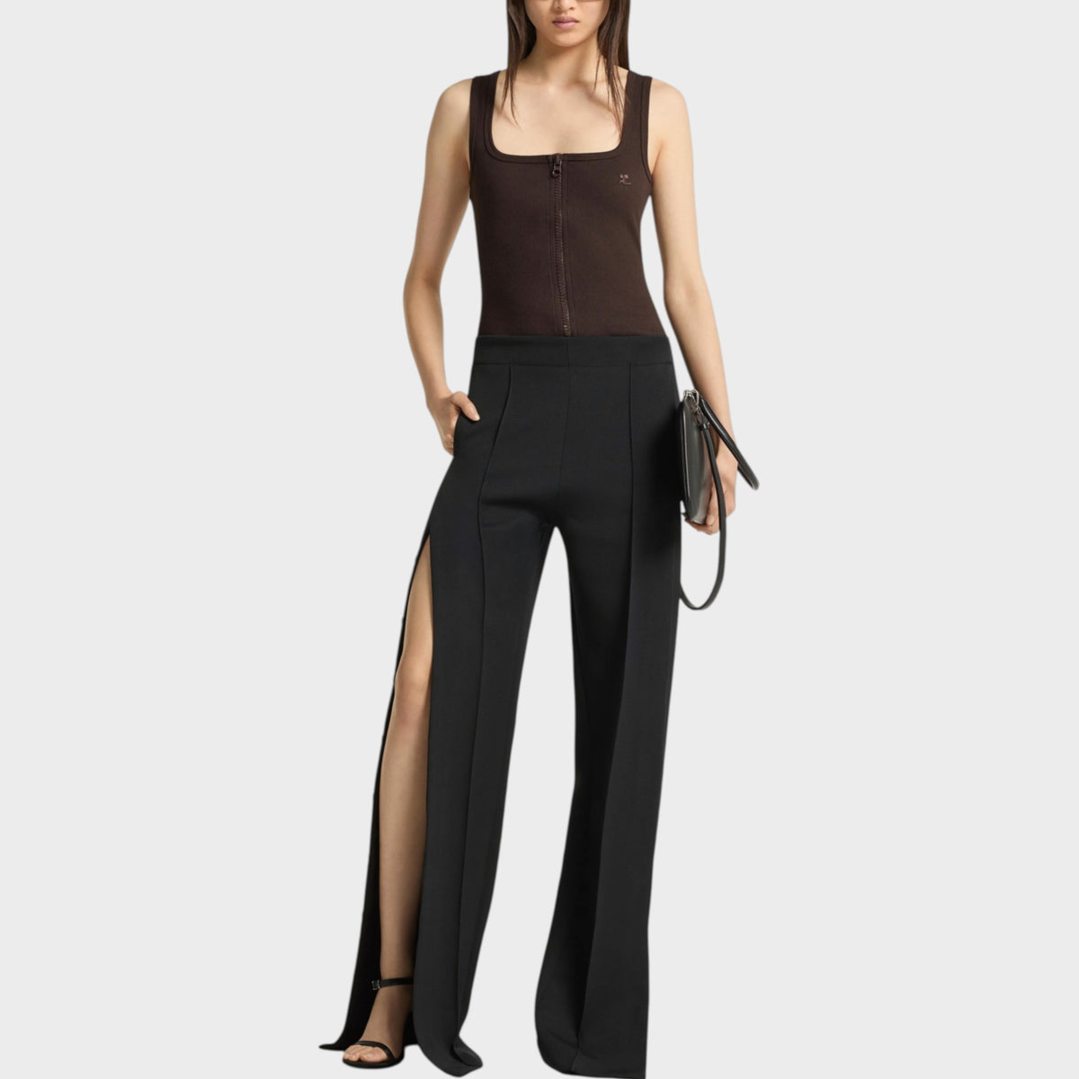 Courrèges 90s Rib Zipped Tank Top