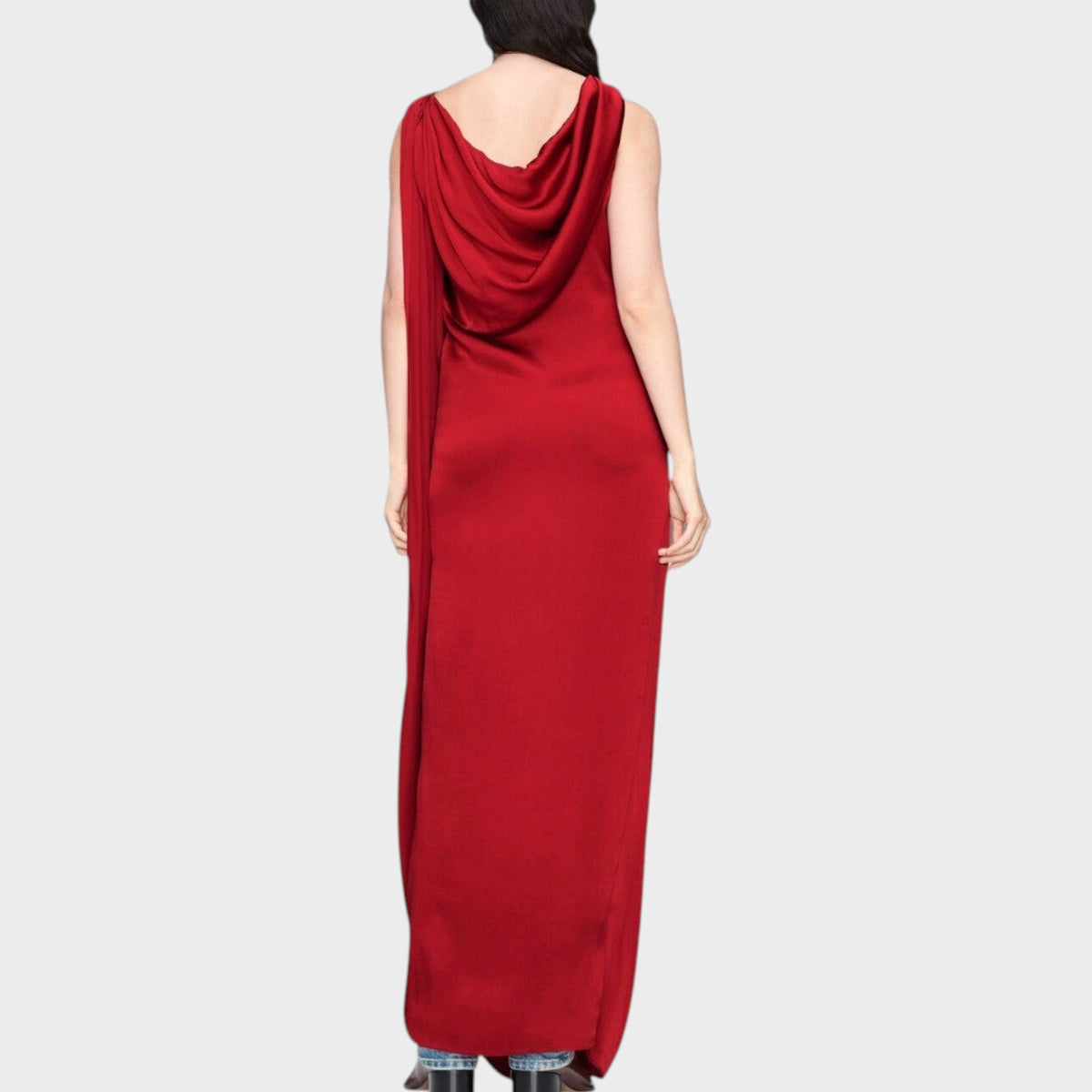 Maison Margiela Satin Draped Maxi Dress