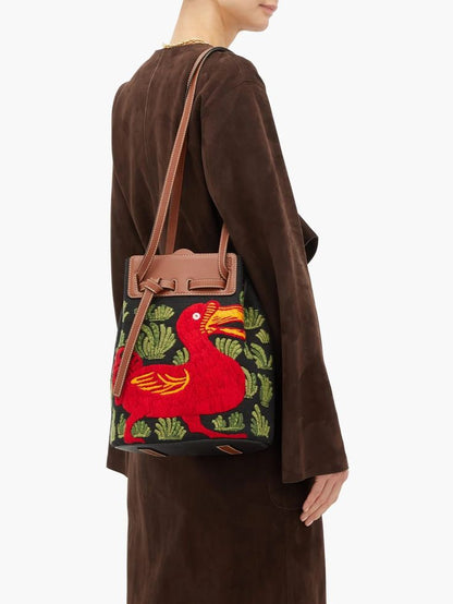 Loewe Duck Embroidered Bucket Bag