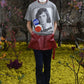 Raf Simons T-Shirt, Print, Cotton Big Fit Crew Neck T-Shirt in Grey w/ "Chimes of Freedom" Patch and Badges #5
