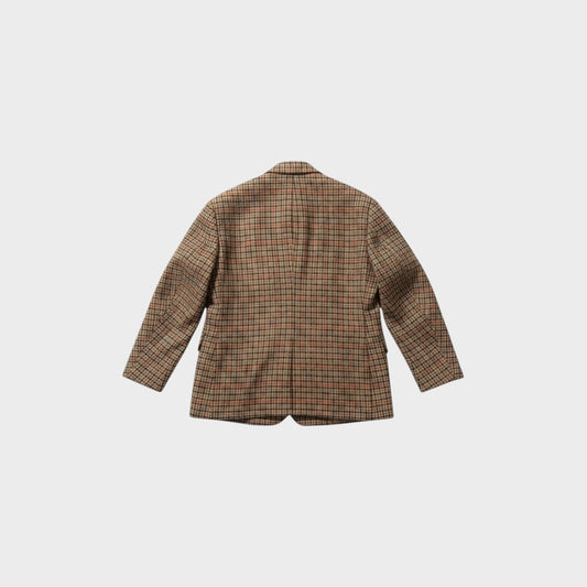 Balenciaga Wool Brushed Houndstooth Collared Blazer
