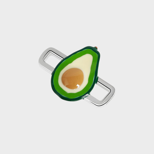 Poubel Charm, Print, Avocado Hand Painted Enamel w/ Sterling Silver