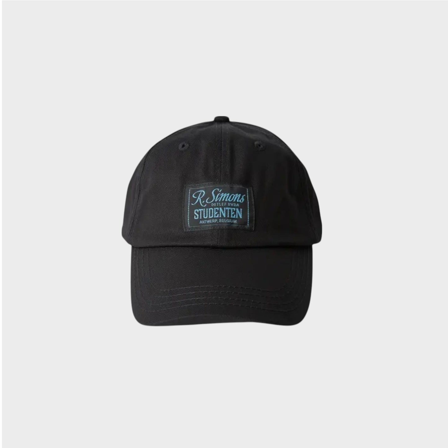 Raf Simons Hat, Black, Cotton Cap w/ "Studenten" Patch