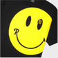 Raf Simons T-Shirt, Print, RS x Smiley Cotton Jersey Big Fit Crew Neck T-Shirt in Black w/ Large Yellow Smiley Print
